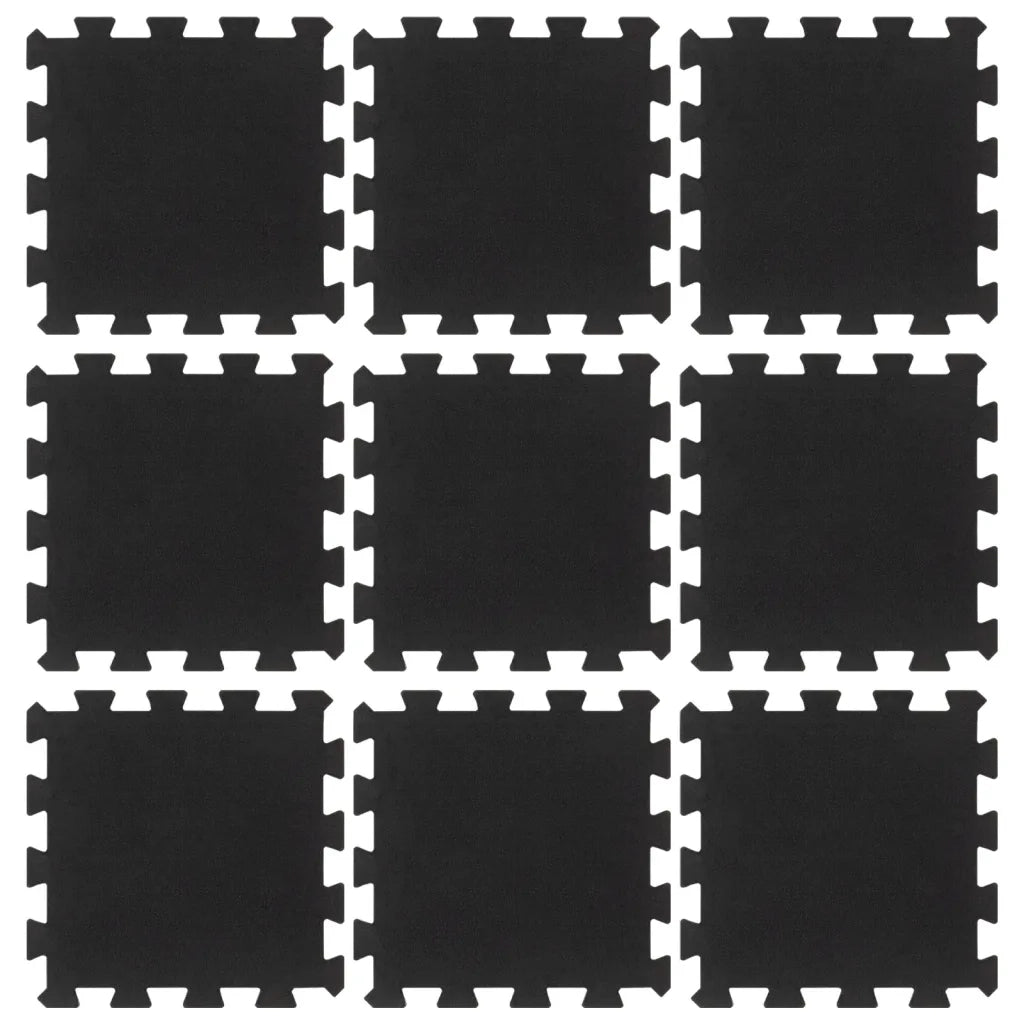 Piastrelle per Pavimenti in Gomma 9 pz Nere 16 mm 30x30 cmcod mxl 86795