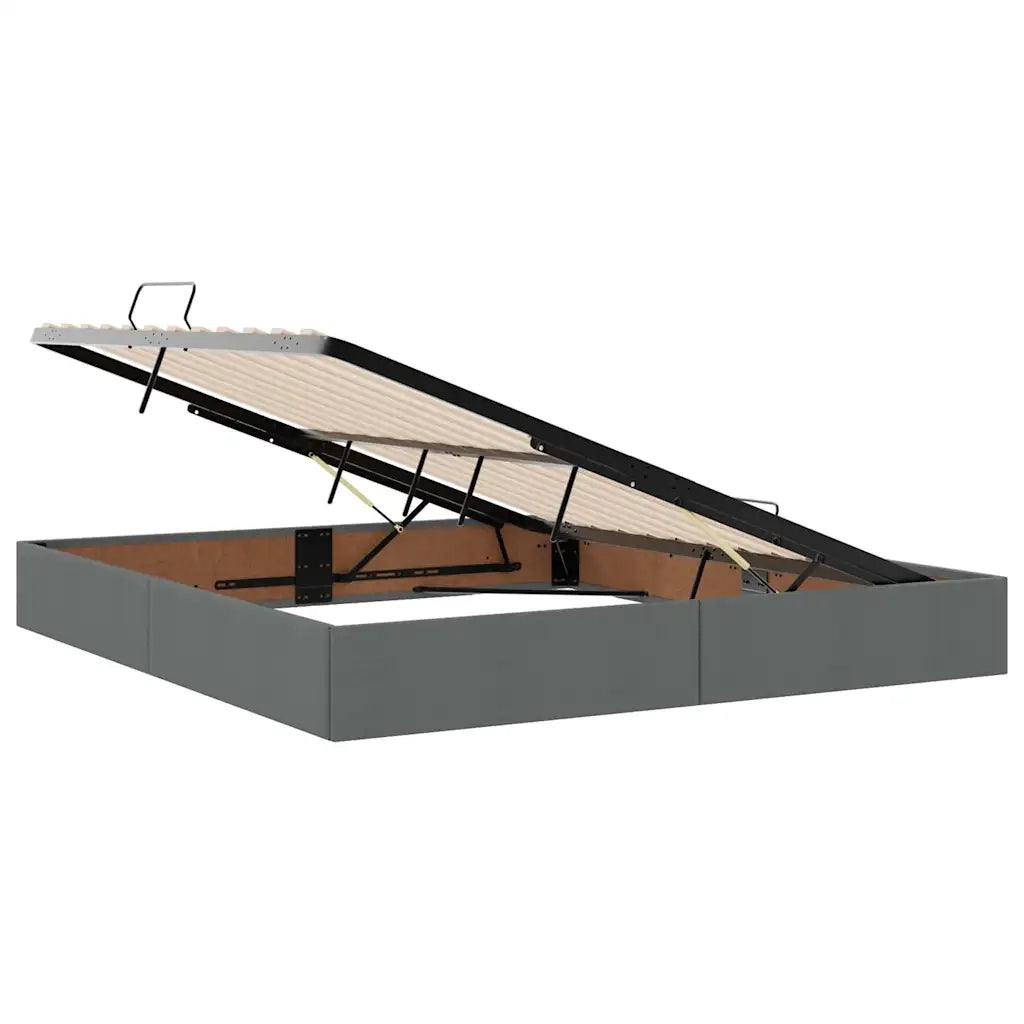 Letto con contenitore e materasso Grigio scuro 180 x 200 cm