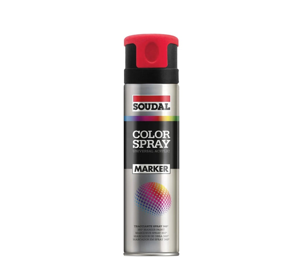 SPRAY TRACCIANTE FLUORESCENTE SOUDAL 500 ml - Rosso - 6 pezzi- SOUDAL
