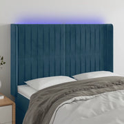 Testiera a LED Blu Scuro 147x16x118/128 cm in Velluto