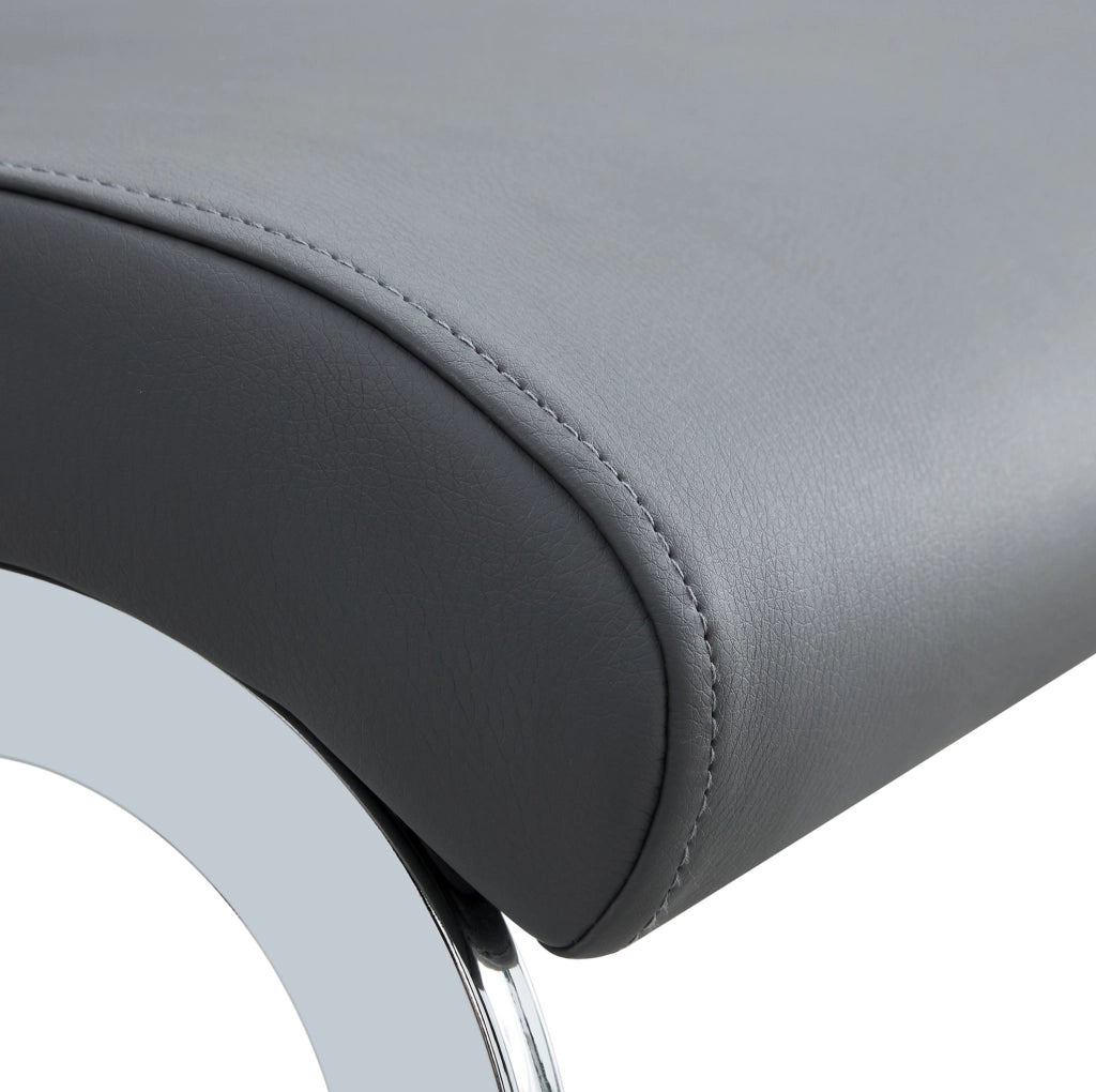 Sedia imbottita ergonomica grigia con schienale in PU e lino
