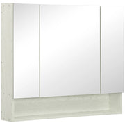 Specchio Mobile Bagno con 3 Ante ¨C Zephmum ¨C Bianco Legno 90x15x75 cm