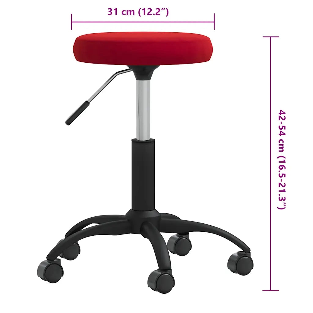 Sgabello da Massaggio in Velluto Rosso Vino CFW5864402