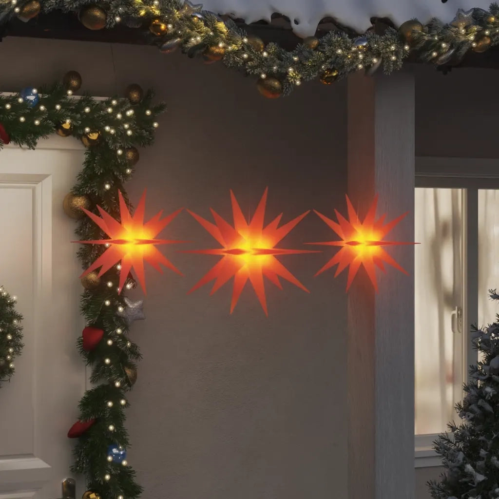 Luci di Natale con LED 3 pz Pieghevoli Rosse CFW2562790