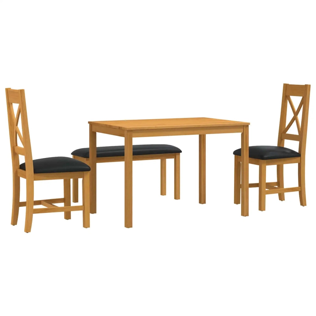 Set da pranzo 4 pz Nero Legno di Quercia Massello 3430310