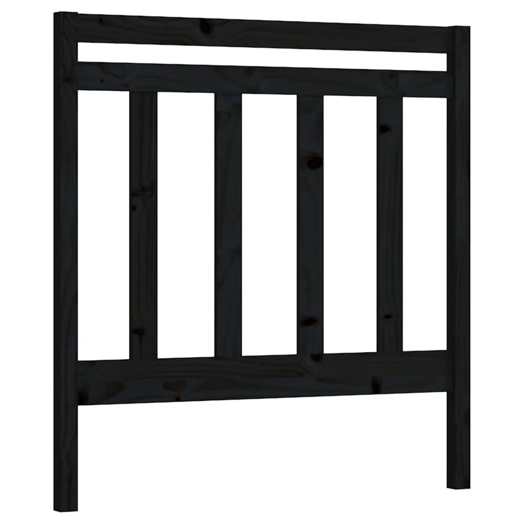 Testiera per Letto-Testata-Testiera Decorativa Nera 95x4x100 cm in Legno Massello di Pino 592436