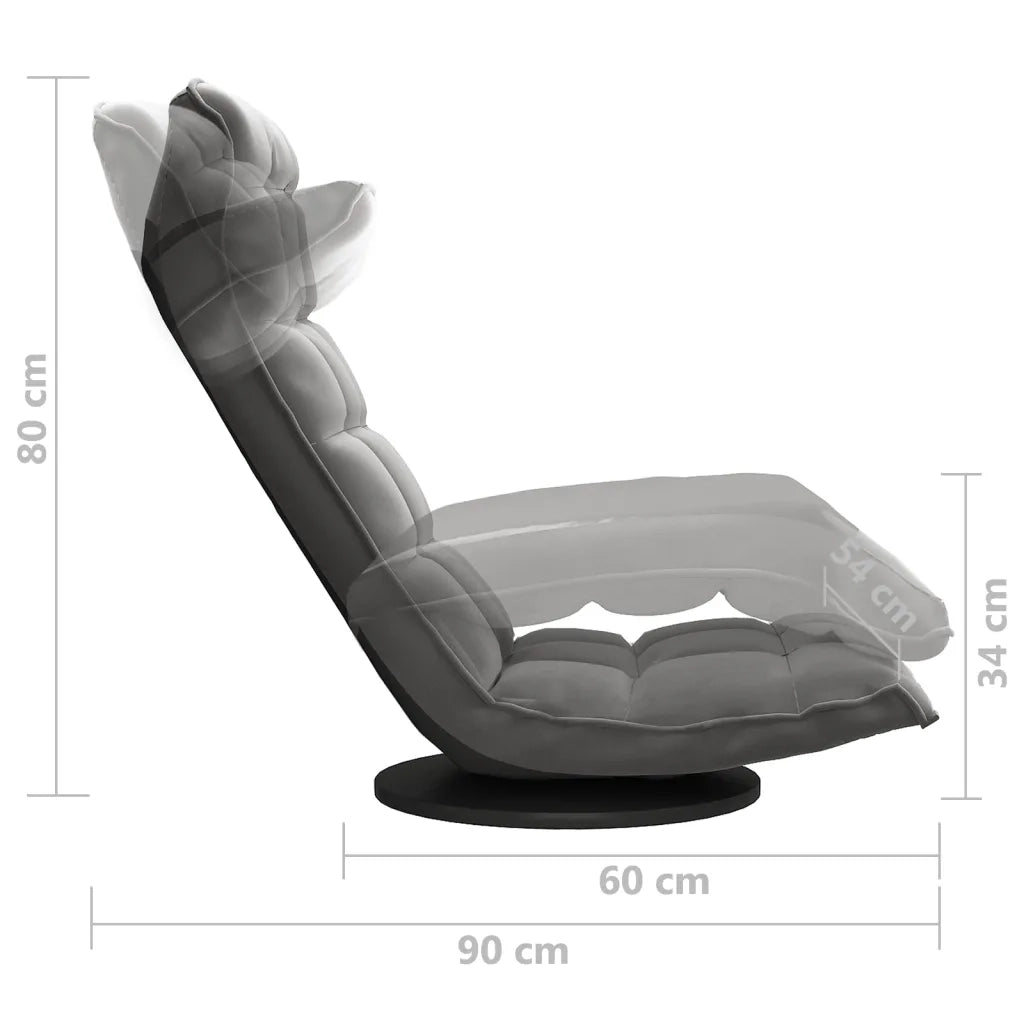 Sedia da Pavimento Girevole Grigio Scuro in Velluto CFW5130279