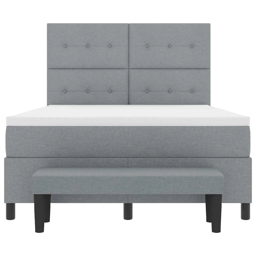 Letto a molle con materasso Grigio chiaro 160 x 200 cm Tessuto 3344079