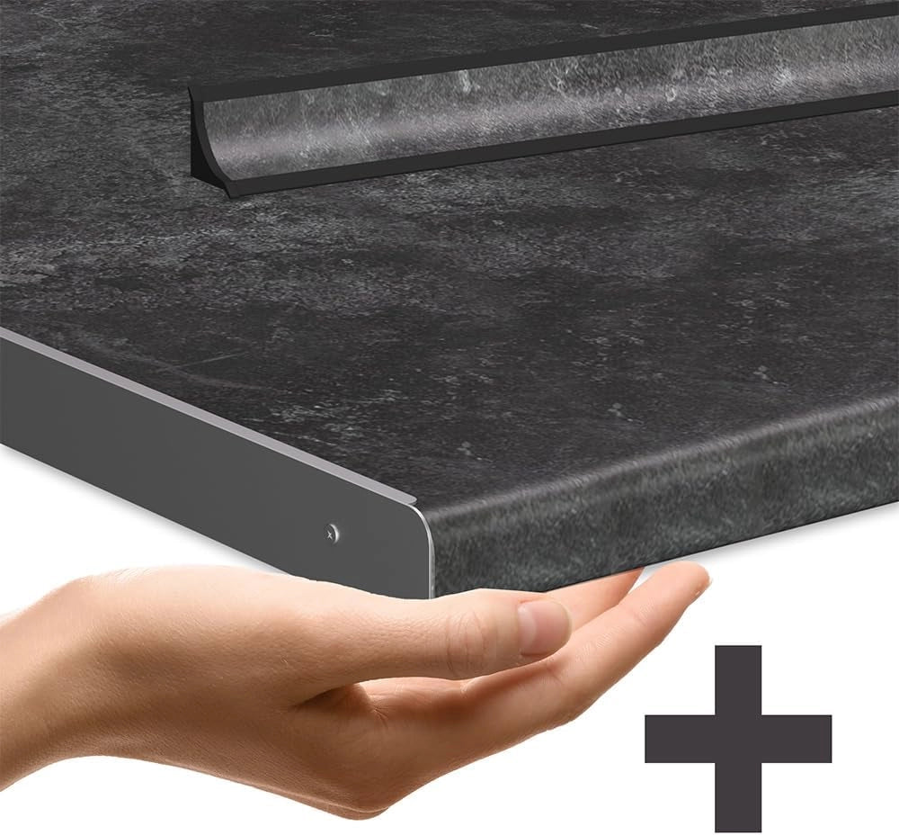 Cucina completa R-Line, Quercia dorata/antracite, 160 cm con base forno e lavello con PT