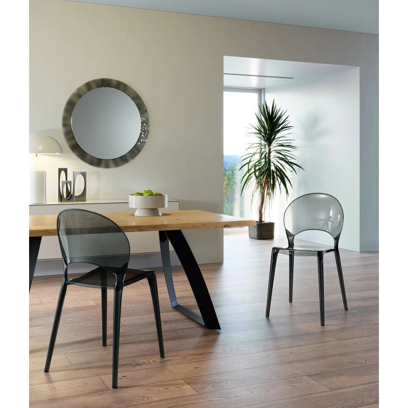 Sedia con gambe e seduta in policarbonato Grigio Pearl 49.5cm X 53cm H 84cm Stones
