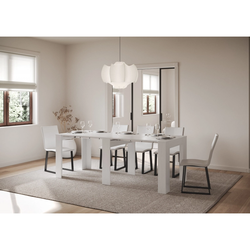 Consolle allungabile 90x25/211 cm Kiba - Bianco Frassino