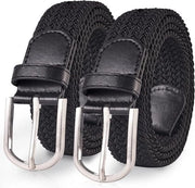 Pacchetto 2 elastici cinturini - cinturini elastici - cinturini elastici intrecciati - cinturini elastici intrecciati unisex - senza foro - cinturini decorativi intrecciati elastici - 107x2,5cm