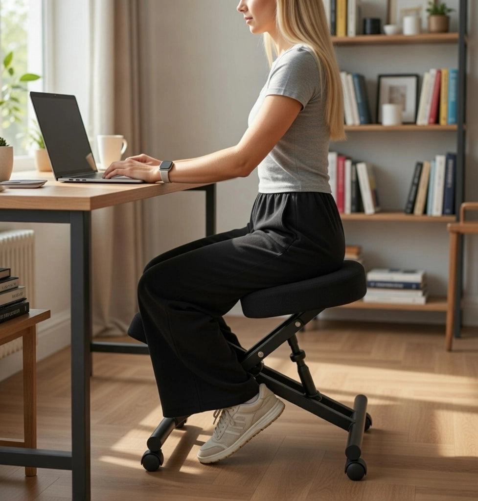 Sedia Sgabello Svedese da Ufficio Ortopedico Ergonomico in Acciaio Tosini F 2913