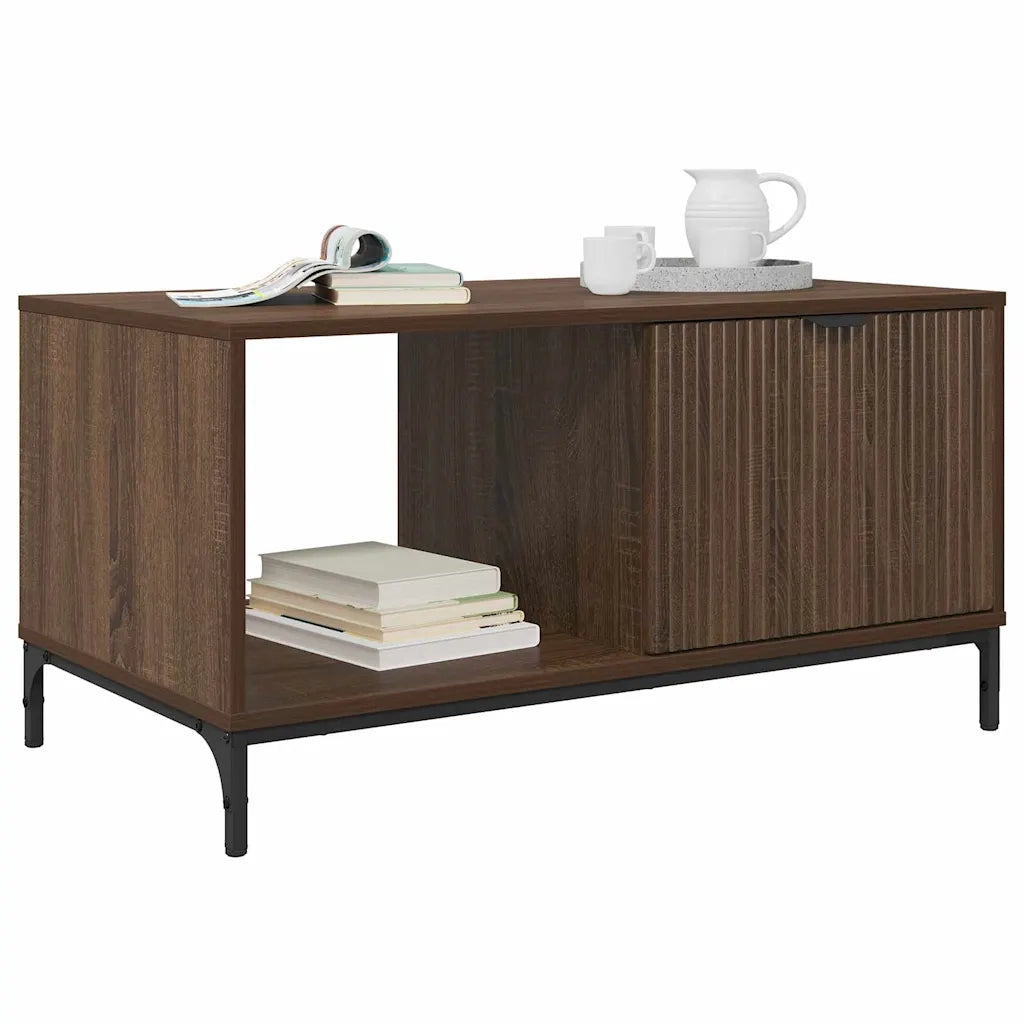 Tavolino da Salotto-Tavolino da soggiorno-Tavolo Rovere marrone 90 x 49 x 46 cm