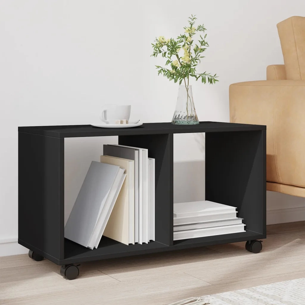 Mobiletto con Ruote Nero 72x33x42,5 cm in Truciolato 853138