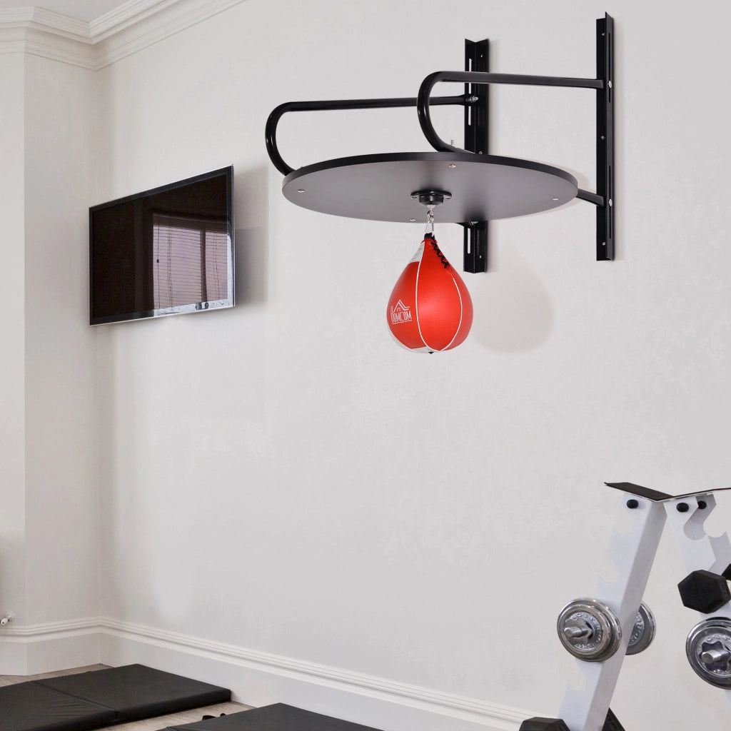 Pera da Boxeo con Supporto a Parete Girevole ¨C Xylo ¨C 60x73x80 cm Nero e Rosso