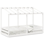 Letto per Bambini | Letto Infantile | Lettino con Tetto Bianco 90x200cm Legno Massello Pino