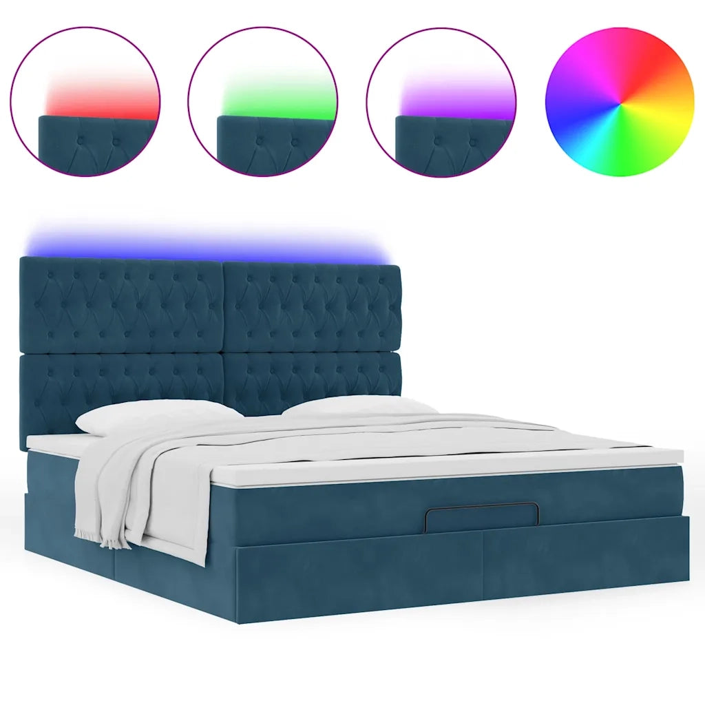 Struttura Letto Pouf con Materassi 180x200 cm Velluto 3314412