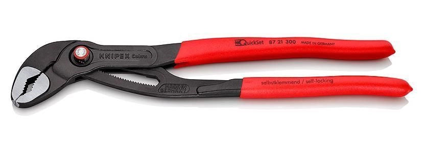 KNIPEX 87 21 300 Cobra QuickSet Pinza regolabile 25 posizioni 70 mm 60 mm colore Grigio
