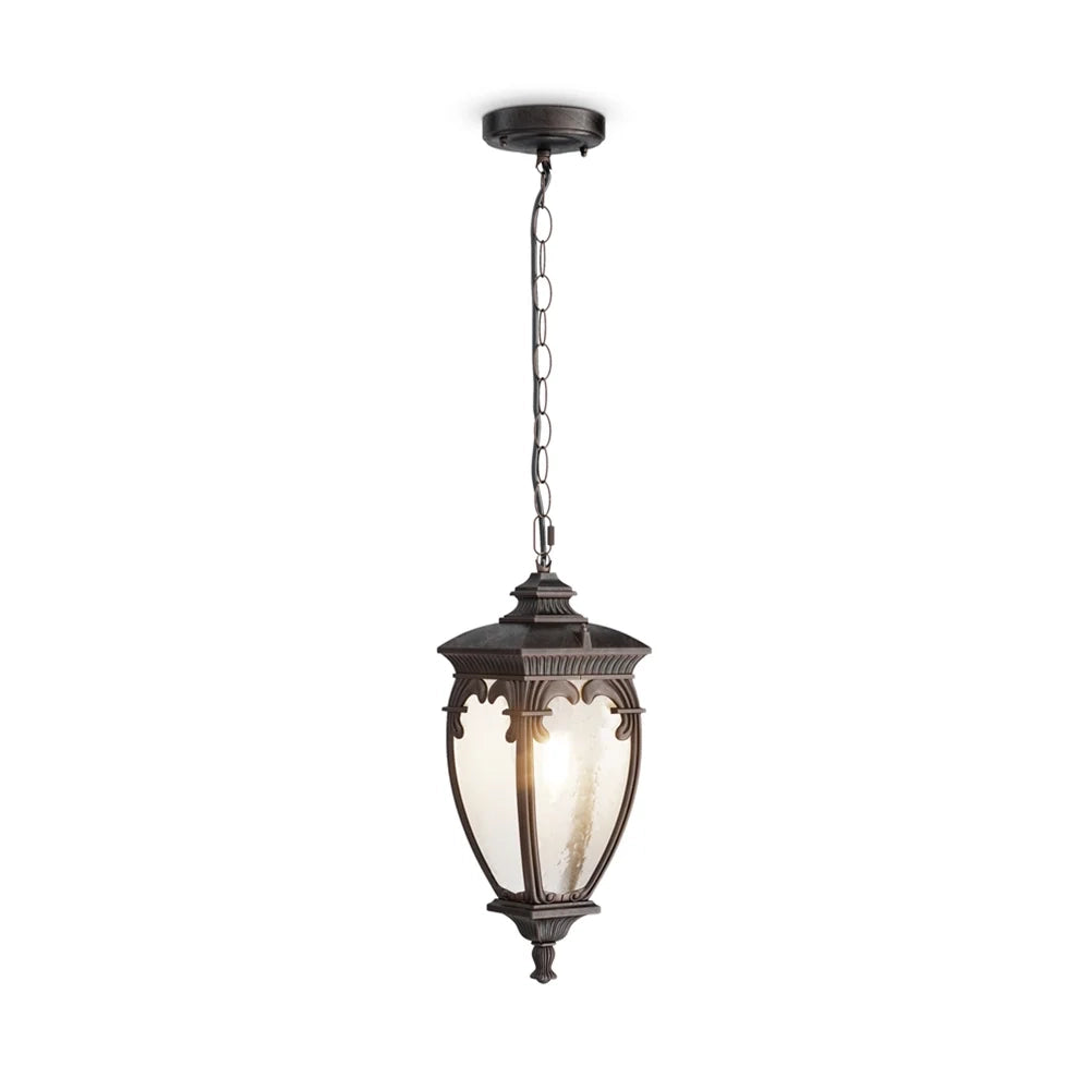 Sospensione Da Esterno Classica Alluminio Bronzo 1 Luce E27 60W Ip44