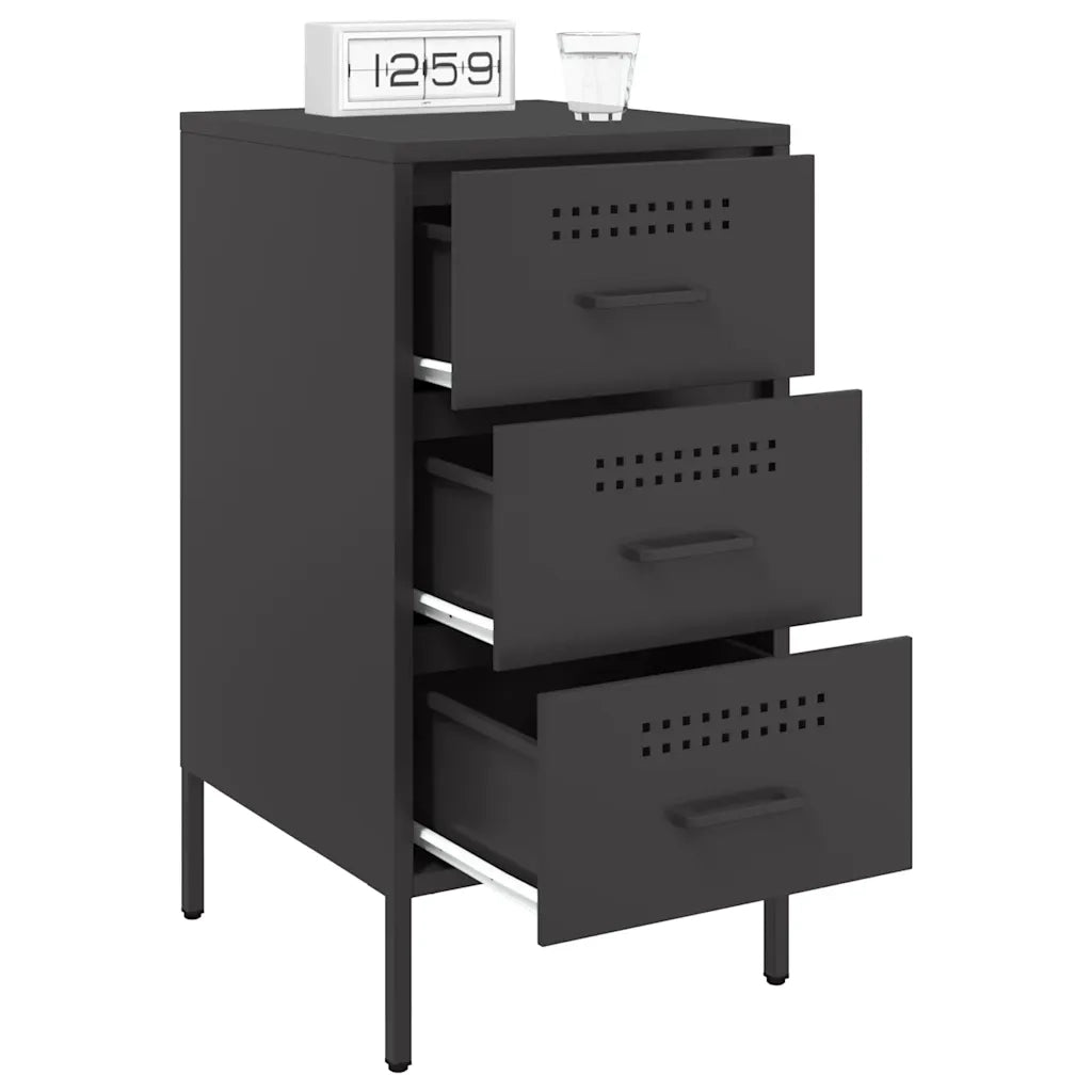 Comodino Nero 36x39x68 cm in Acciaio 843078