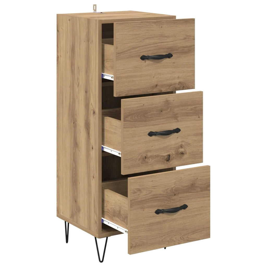 Credenza | Madia | Buffet da pranzo | Armadio da pranzo rovere artigianale 34 x 34.5 x 90 cm Legno multistrato