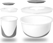 Set di contenitori di plastica senza BPA da 58 l + 17 l - Protezione per spatola - Fondino antiscivolo - Impastoio - Ciotola di plastica antracite 6 pezzi