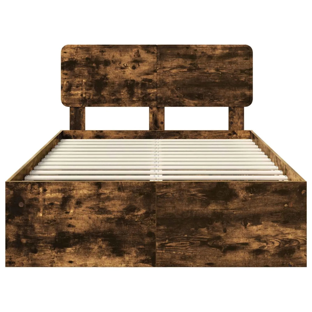 Struttura del letto Rovere fumé 120 x 190 cm Pino massello 3412109