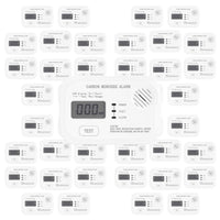 Set 40x Rilevatore monossido di carbonio con display 120 x 74 x 31 mm, allarme CO con batterie sostituibili incluse