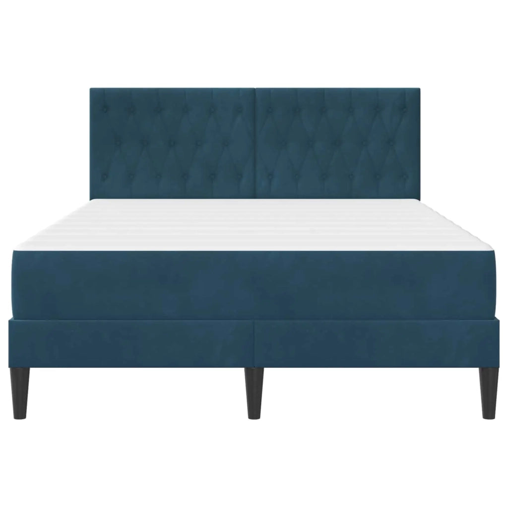 Struttura letto con materasso-Giroletto Blu 120 x 200 cm Velluto 362339