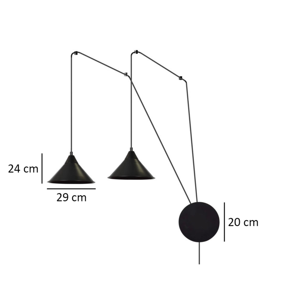 Lampada a sospensione ABRAMO in acciaio nero