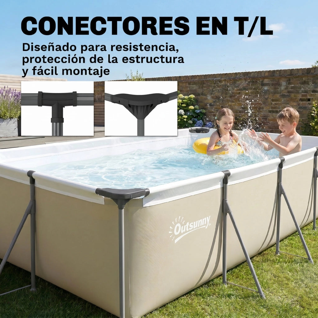 Piscina Desmontabile Tubolare ¨C zephmum ¨C 394.5x208.3x80.5 cm Grigio