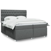 Giroletto a Molle con Materasso Grigio Scuro 200x200 cm Tessuto 3290603