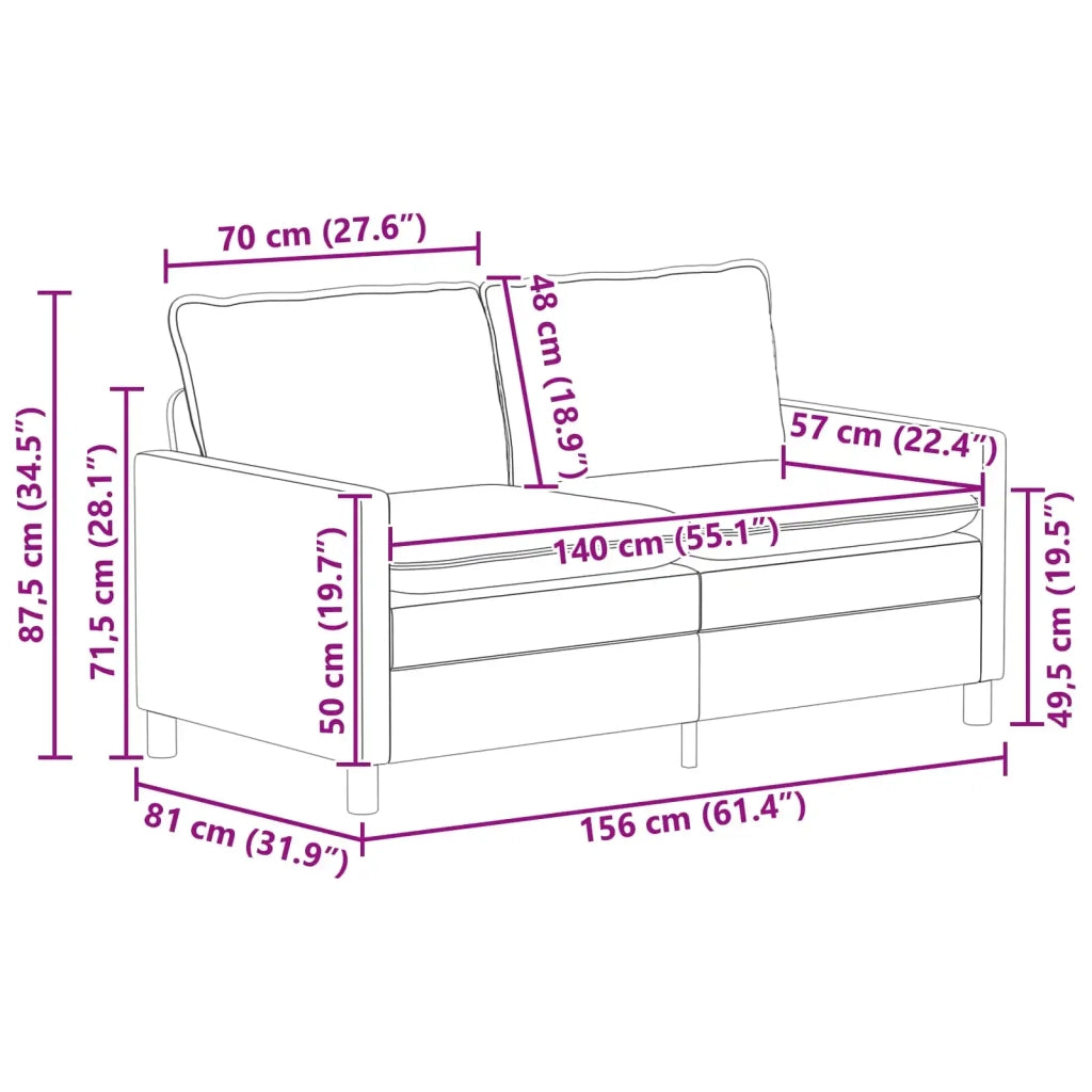 Set di divani 2 pz Rosso Vino Tessuto 3417140