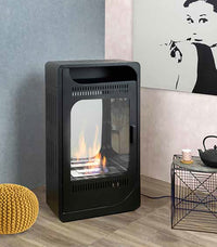 Stufa a Bioetanolo Fiammetta JR Ventilara Bruciatore da 1,5 L Struttura in Acciaio Nero