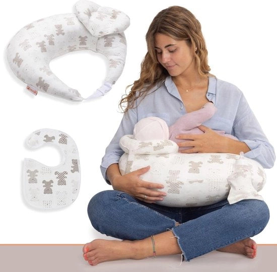 Cuscino per l'allattamento adattabile Cuscino ergonomico per l'allattamento piccolo - 100% cotone Copertura rimovibile lavabile - 45º cuscino per bambino anti-reflusso