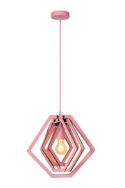 Lampada a sospensione MAURO rosa geometrica E27 Lucide