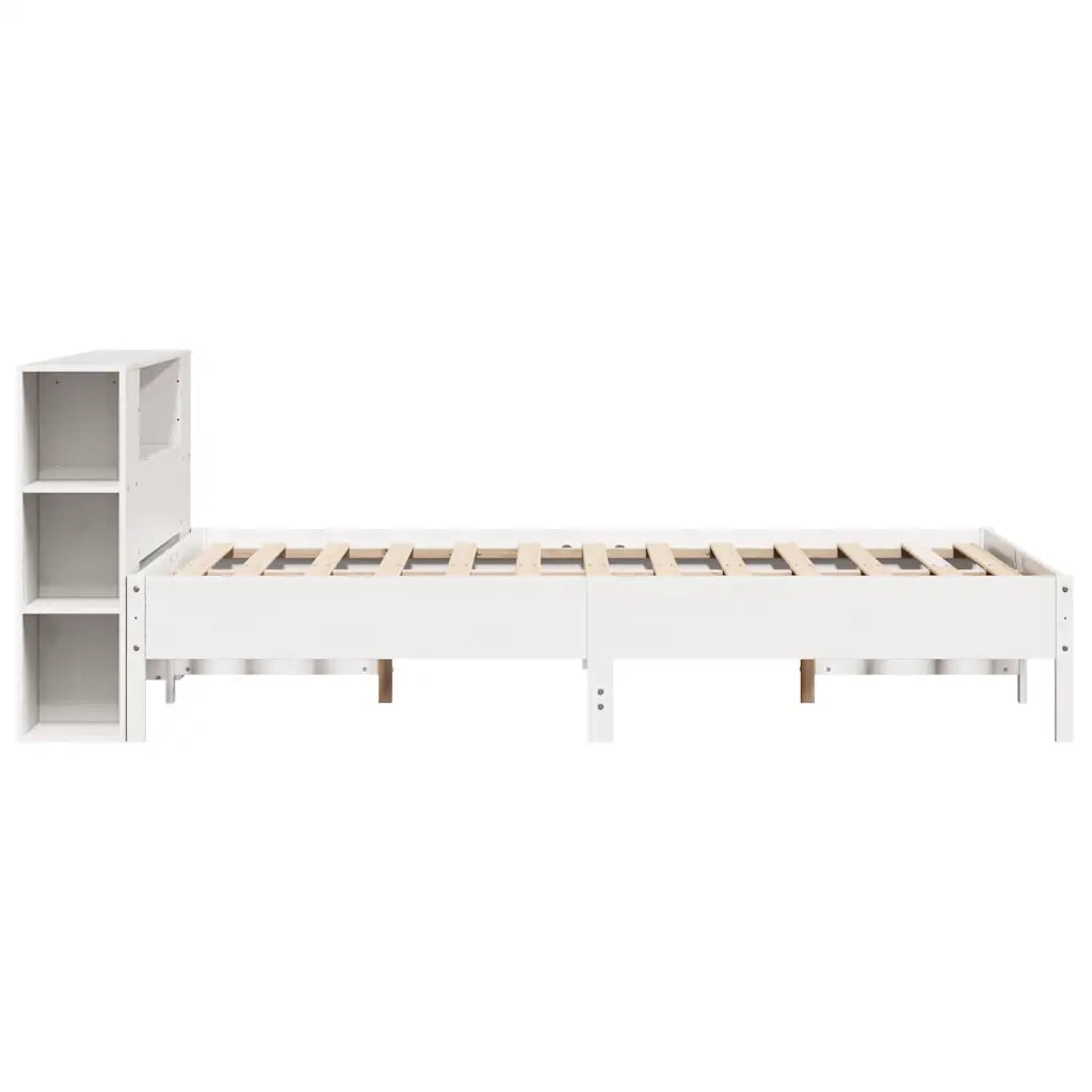 Letto Libreria senza Materasso Bianco 140x190 cm Legno di Pino