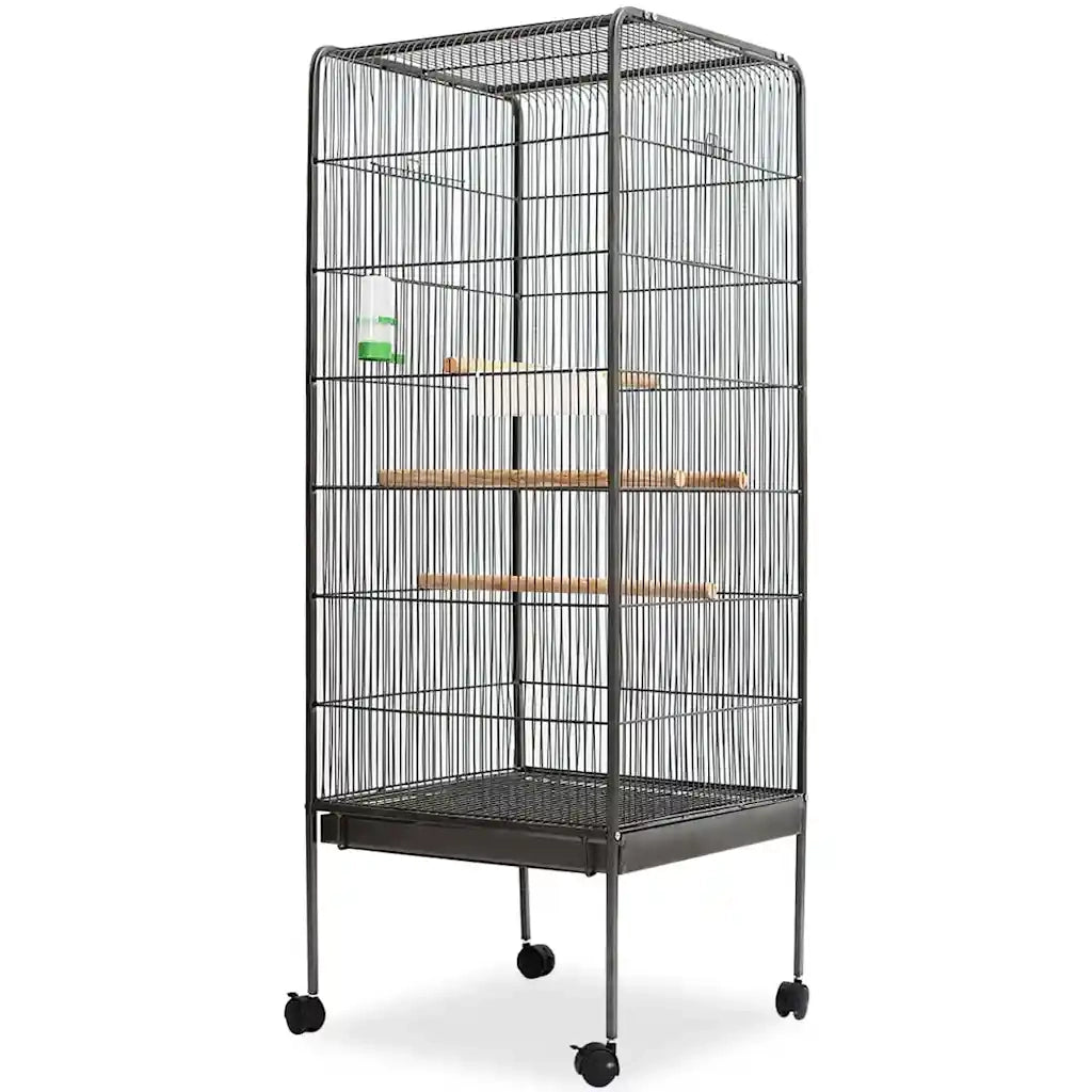 Gabbia per Uccelli Nera 54x54x146 cm in Acciaio 170408