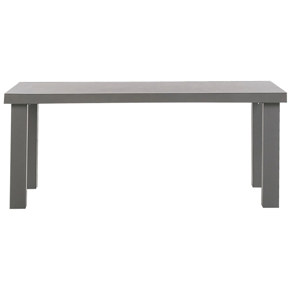 Tavolo da pranzo da giardino in cemento grigio 180 x 90 cm 6 posti resistente all'acqua