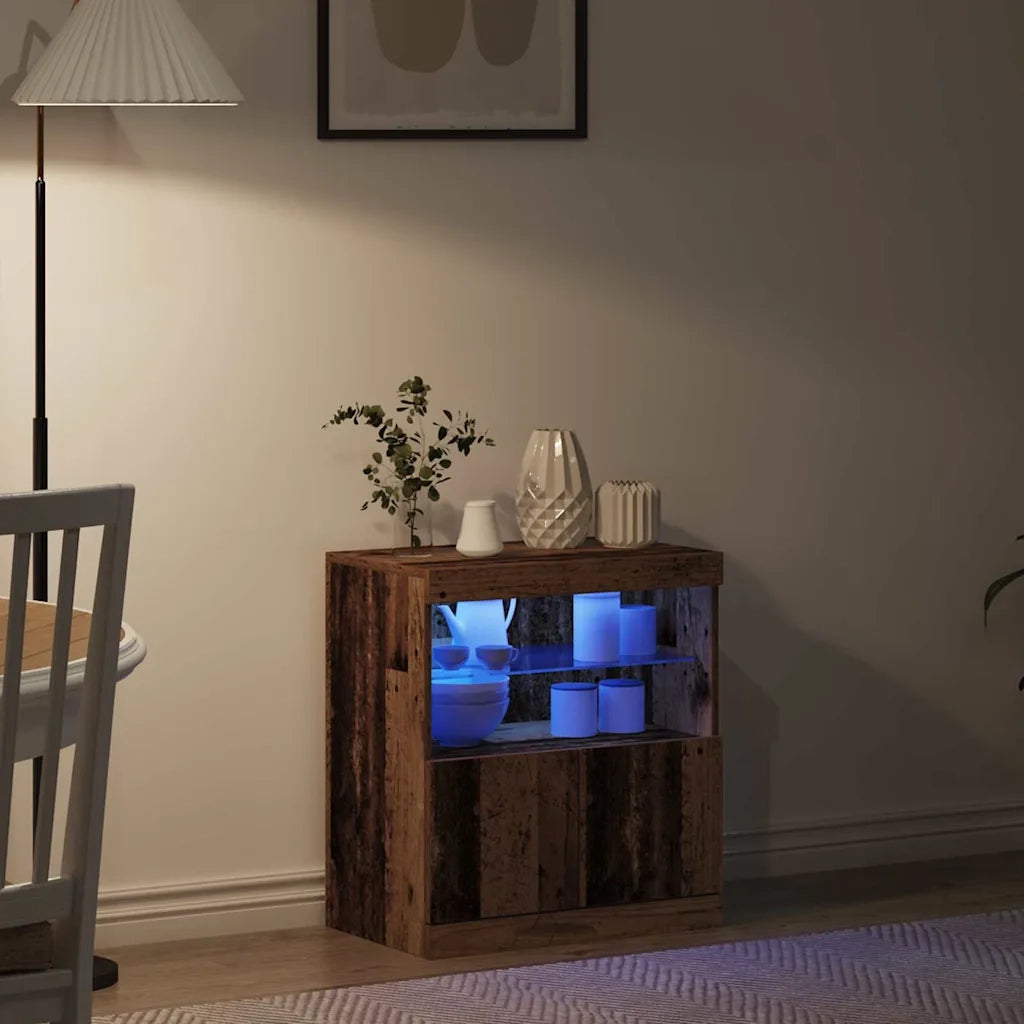 Credenza | Madia LED Marrone 60,5 x 37 x 67 cm Legno multistrato