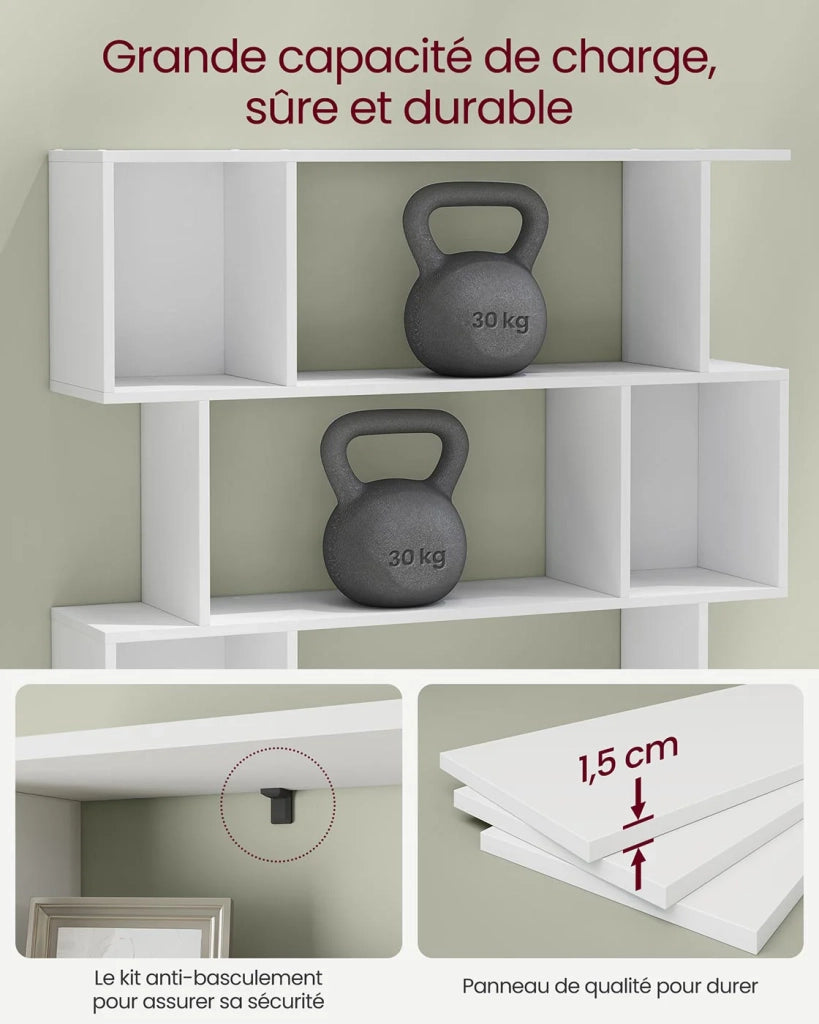 Libreria a 5 ripiani 24 x 90 x 159 cm mobile contenitore con scomparti aperti per soggiorno camera da letto ufficio marrone rustico 12_0004272