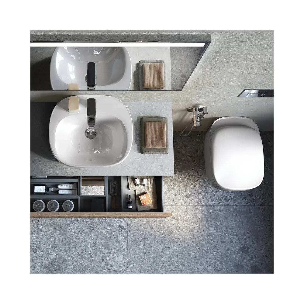 Lavabo sospeso 65 cm serie illusion ovale