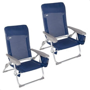 Set di sedie da spiaggia 2 pezzi pieghevoli e compatti con diverse posizioni comprensivo di cuscino e borsa - Dimensioni: 47 x 58 x 87 cm
