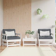 Sedie da Giardino con Cuscini 2pz Legno Massello di Pino Biancocod mxl 80318