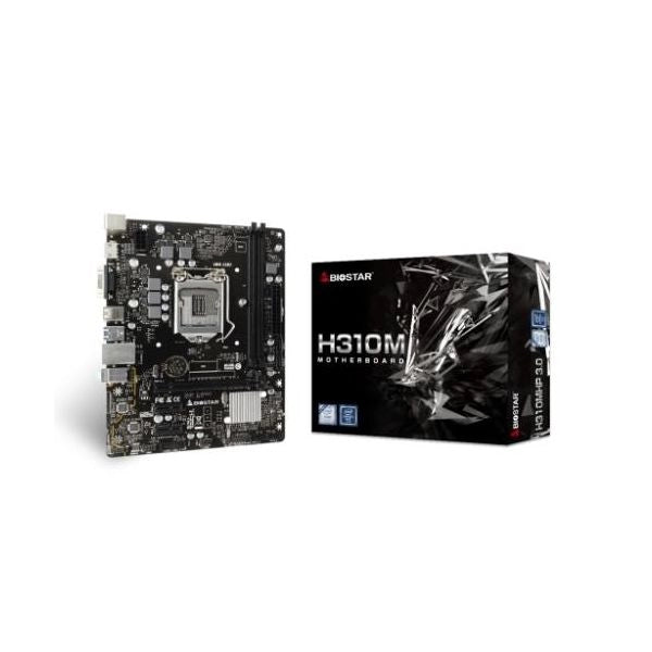 Mb biostar h310mhp 3.0 lga 1151 (coffee lake) 310c 2ddr4 vga+hdmi pcie, 4*sata matx , gbe lan dual