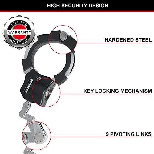 MASTER LOCK P23202 8290EURDPRO Anello di Blocco in Acciaio Temprato con Protezione ABS Lunghezza 550 mm colore Nero