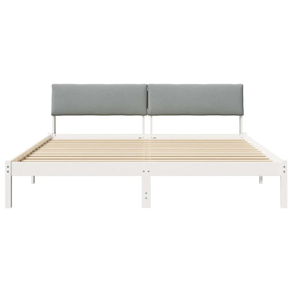 Struttura del letto-Giroletto-Rete del Letto Bianco e grigio chiaro 180 x 200 cm 885792