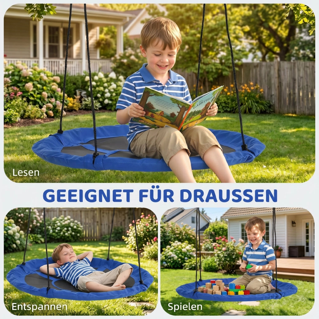 Amaca a nido per giardino ¨C zephmum ¨C Blu, resistente alle intemperie, regolabile, 110 cm