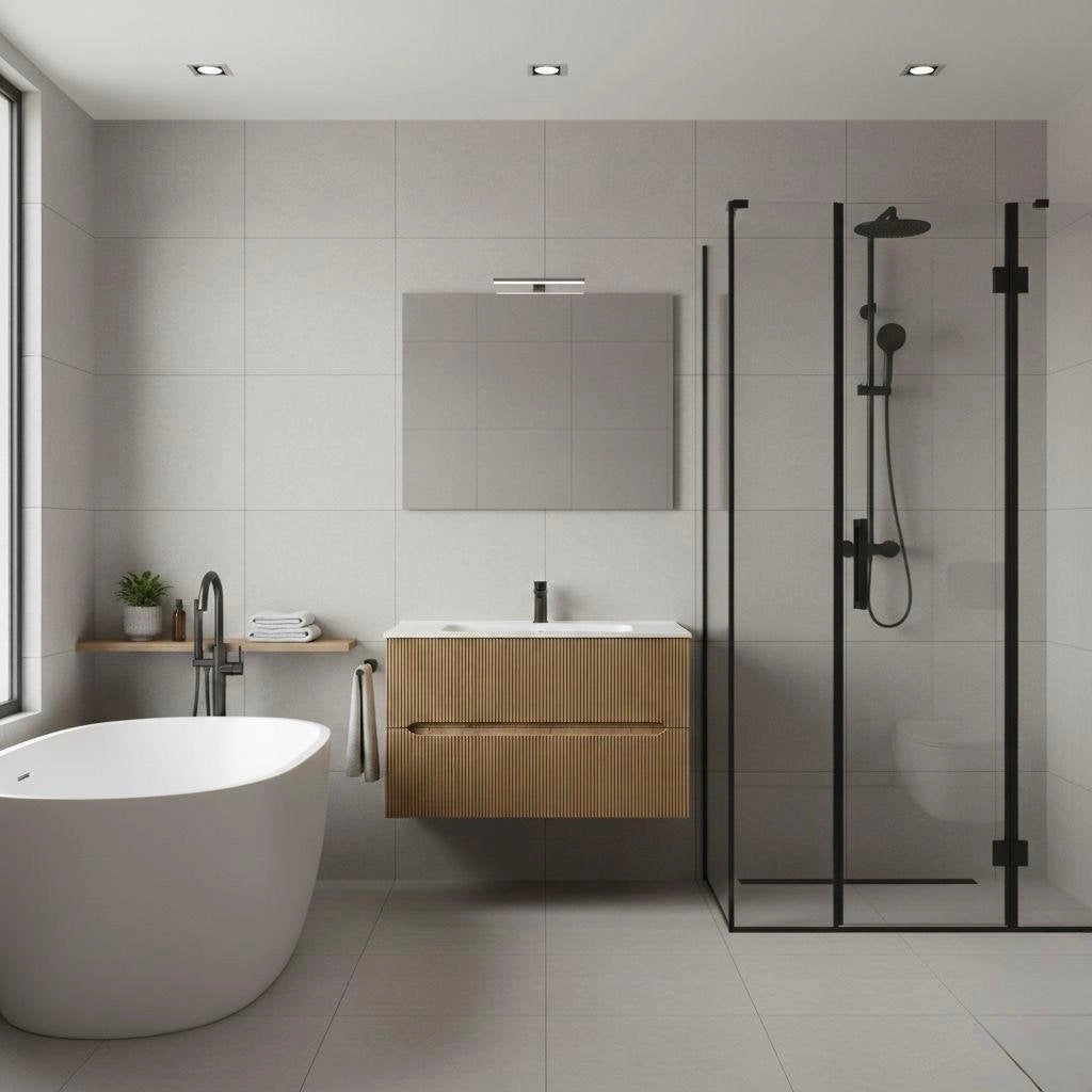 Composizione mobile bagno sospeso con cassetti cm 70 cannettato mod. STICK - Rovere Chiaro